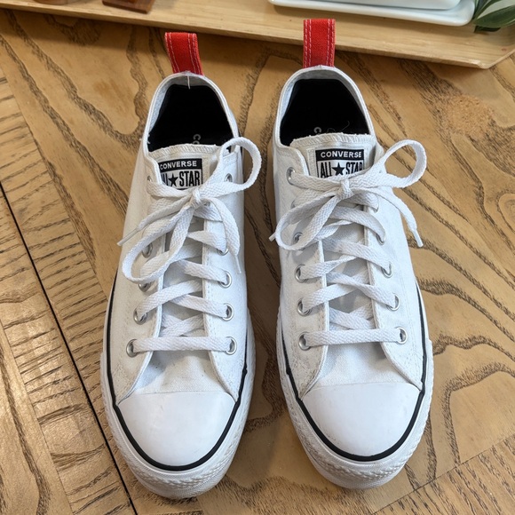 White CONVERSE All Star Platform Low Top Sneakers Size 7.5 (Women’s 9.5) - Picture 4 of 11